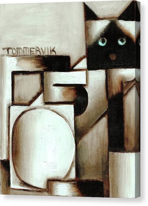 Abstract Siamese Cat Canvas Print by Tommervik