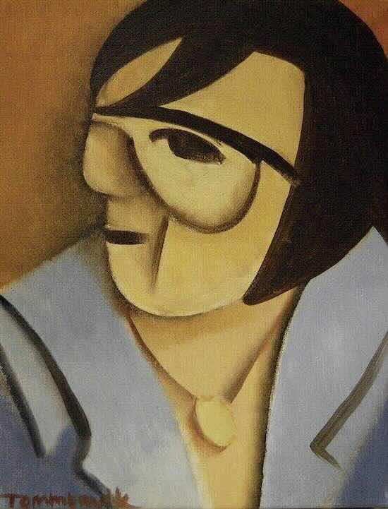 Elvis Cubism Portrait Painting, Oil on Canvas (2005)