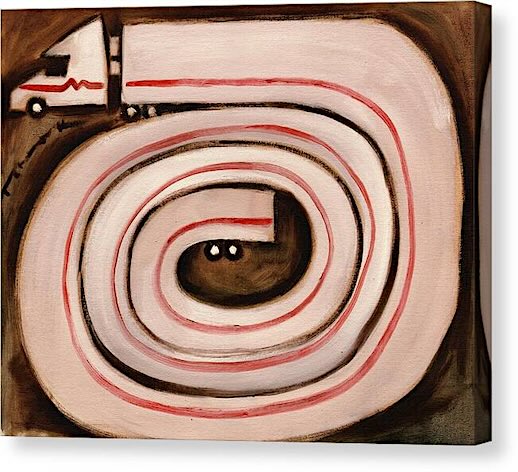 Abstract Semi Truck Snake Canvas Print by Tommervik
