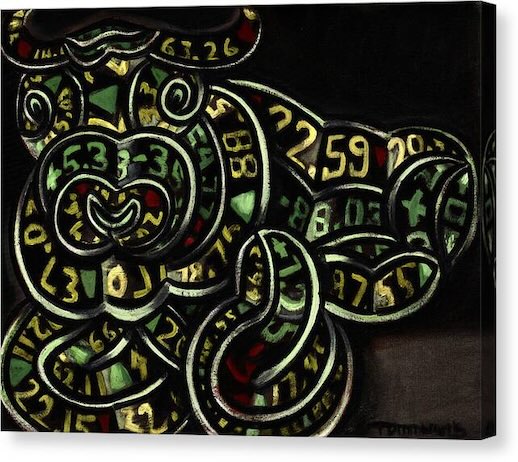 Abstract Bull Market Stock Trading Canvas Print by Tommervik