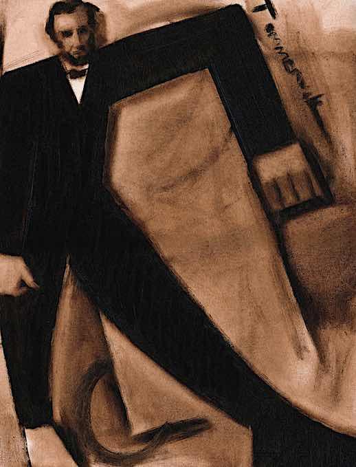 Abstract Abraham Lincoln Painting, Oil on Canvas (2013)