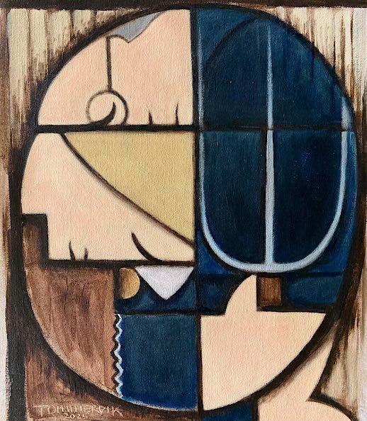Original Abstract American Gothic Painting for Sale