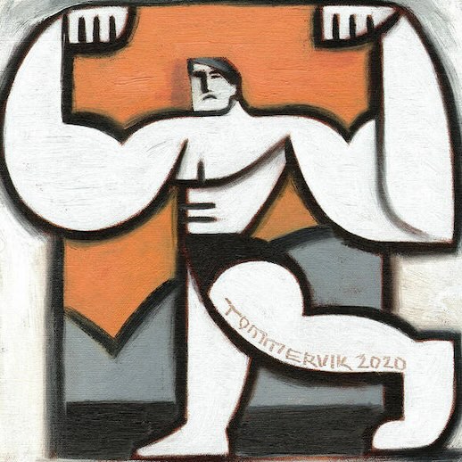 Arnold Venice Beach Bodybuilder Painting, Oil on Canvas (2020)