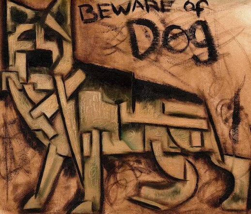 Beware Of Dog Painting, Oil on Canvas (2010)