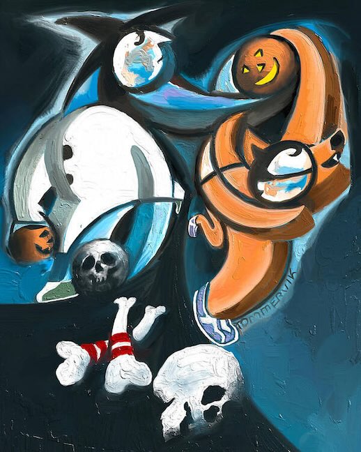 Bowling Alley At Midnight Painting (2023)