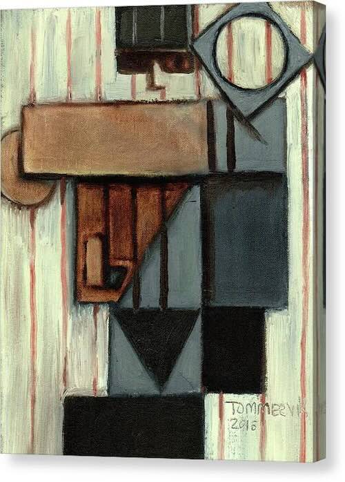 Cubist Baseball Pitcher Canvas Print by Tommervik