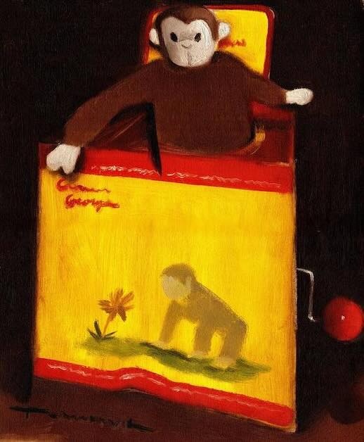 Curious George Still Life Jack In The Box Painting, Oil on Canvas (2012)