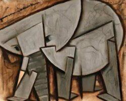 abstract elephant art