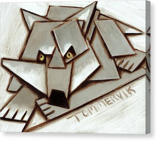 Geometric Wolf Canvas Print by Tommervik