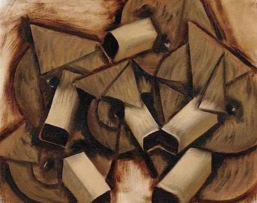 Cubism Grizzly Bears Painting, Oil on Canvas (2010)
