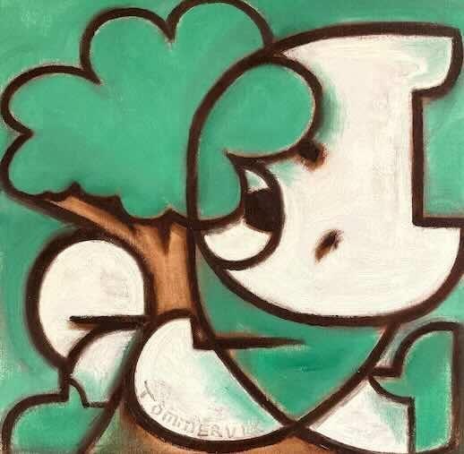 Grounded Teddy Bear Painting, Oil on Canvas (2021)