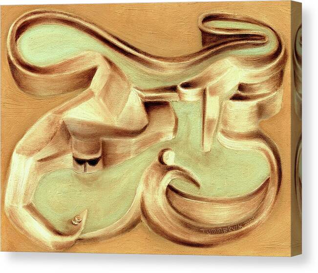Wishing Fountain Modern Abstract Canvas Print by Tommervik