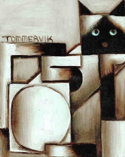 Abstract Siamese Cat Painting, Oil on Canvas (2018)