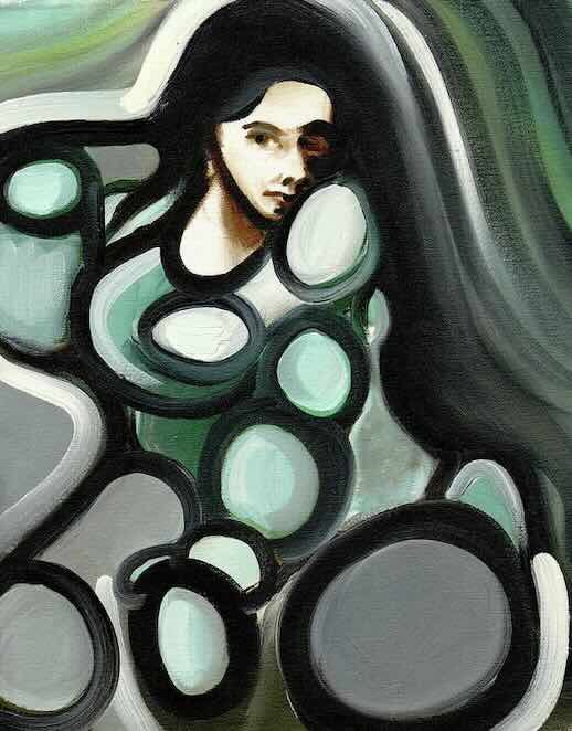 Abstract Circular Woman Painting, Oil on Canvas (2006)
