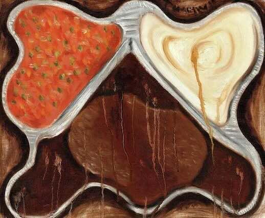 Vintage Salisbury Steak TV Dinner Painting, Oil on Canvas (2011)