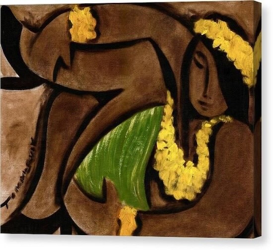 Abstract Hula Girl Hawaii Canvas Print by Tommervik