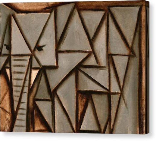 Geometric Abstract Triangle Elephant Canvas Print by Tommervik
