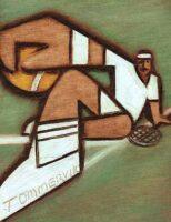 vintage tennis painting