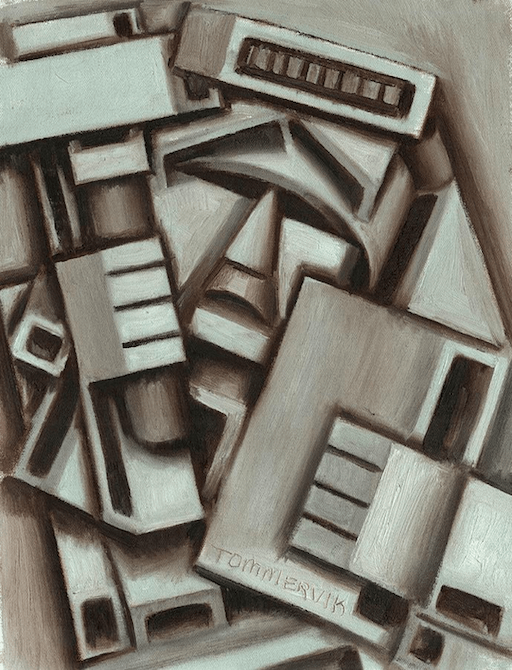 abstract statue of liberty painting